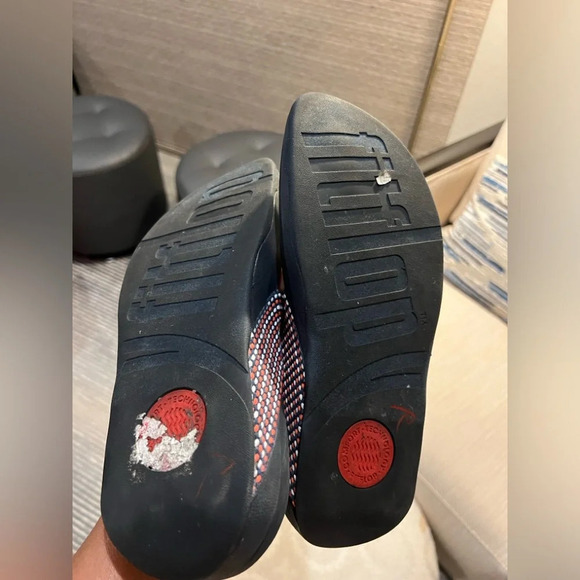 Fitflops with red white and blue strap size 10 - Picture 6 of 8